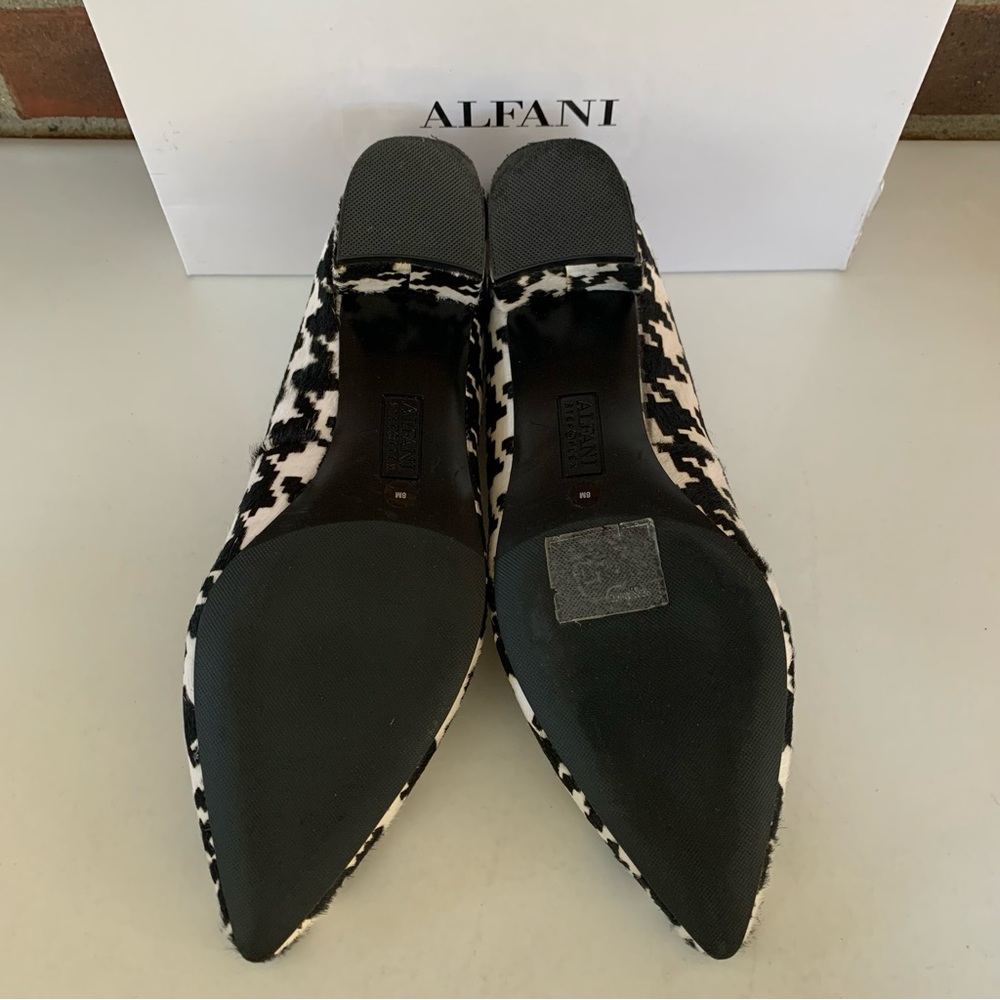 Alfani Womens Cashh Black-Ivory Plaid Slip On Block Heel Pumps Shoes US 8 M - Picture 9 of 9